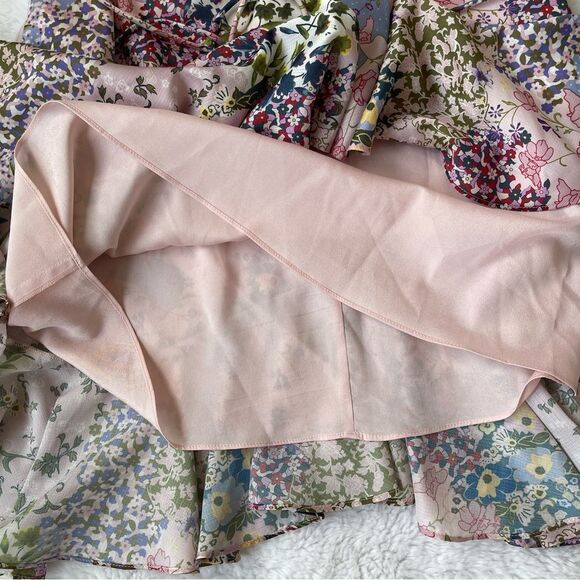 TED BAKER  Dress Woman Urban Printed Fluted Hem Short Sleeve Mini Dress - Picture 7 of 14